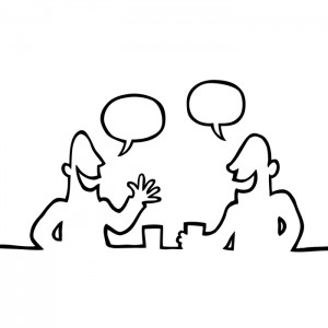 Two people having friendly talk over drinks 452426_small paid graphicsleftovers